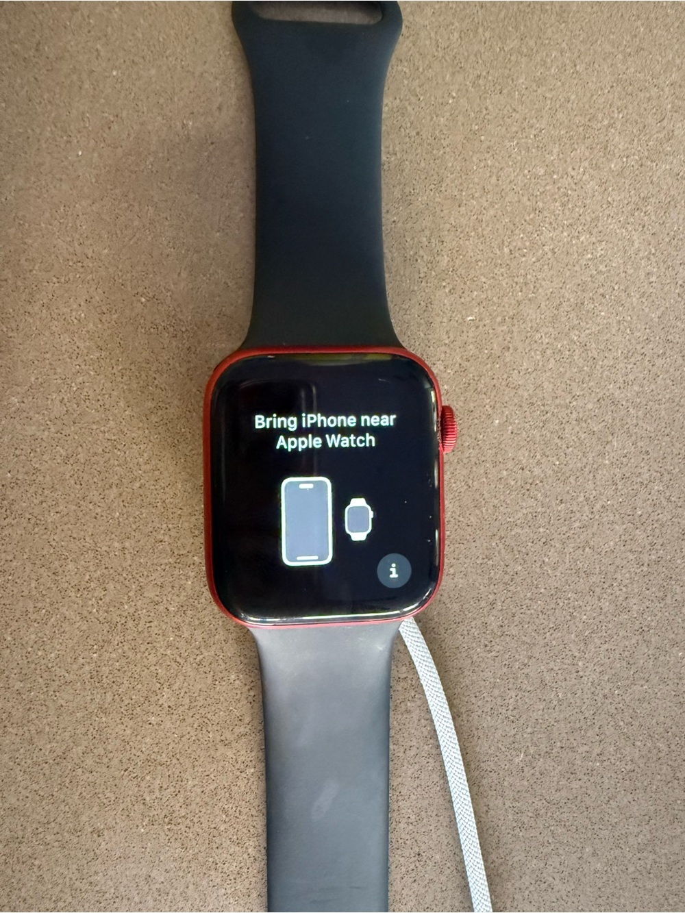 Apple Smartwatch Series 6 Red Case with Black Sport Band
